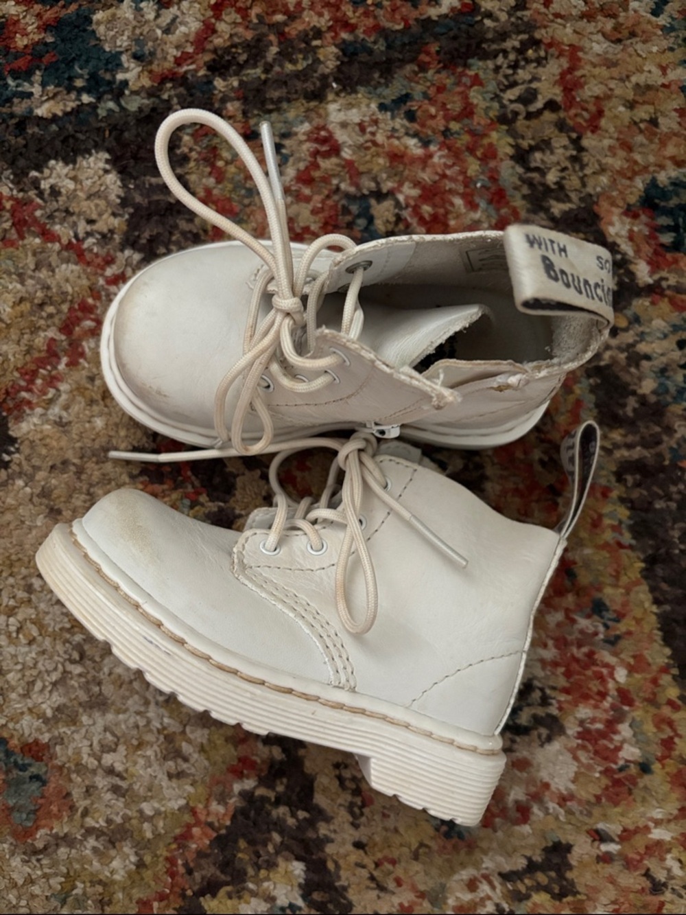 Dr. Martens Toddler/Baby White Combat Boots